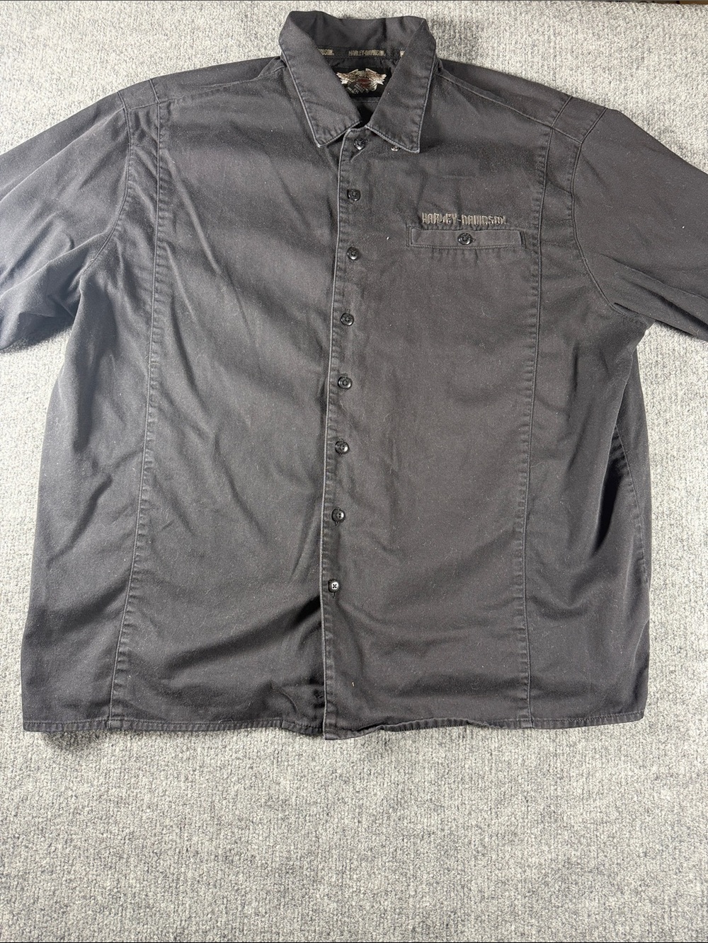 Harley-Davidson Men's Black Shirt Ashes Cotton Twill